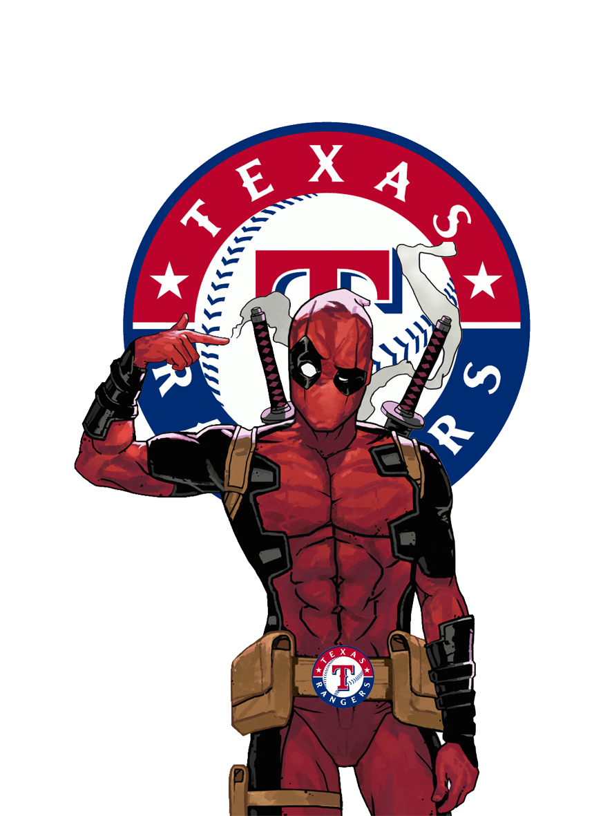 Texas Rangers Deadpool Logo vinyl decal